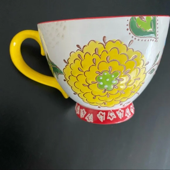 Super Yes Coffee-Mug, Handmade Hand-painted Floral Ceramic-Mug, 12 OZ Cup - Picture 3 of 7